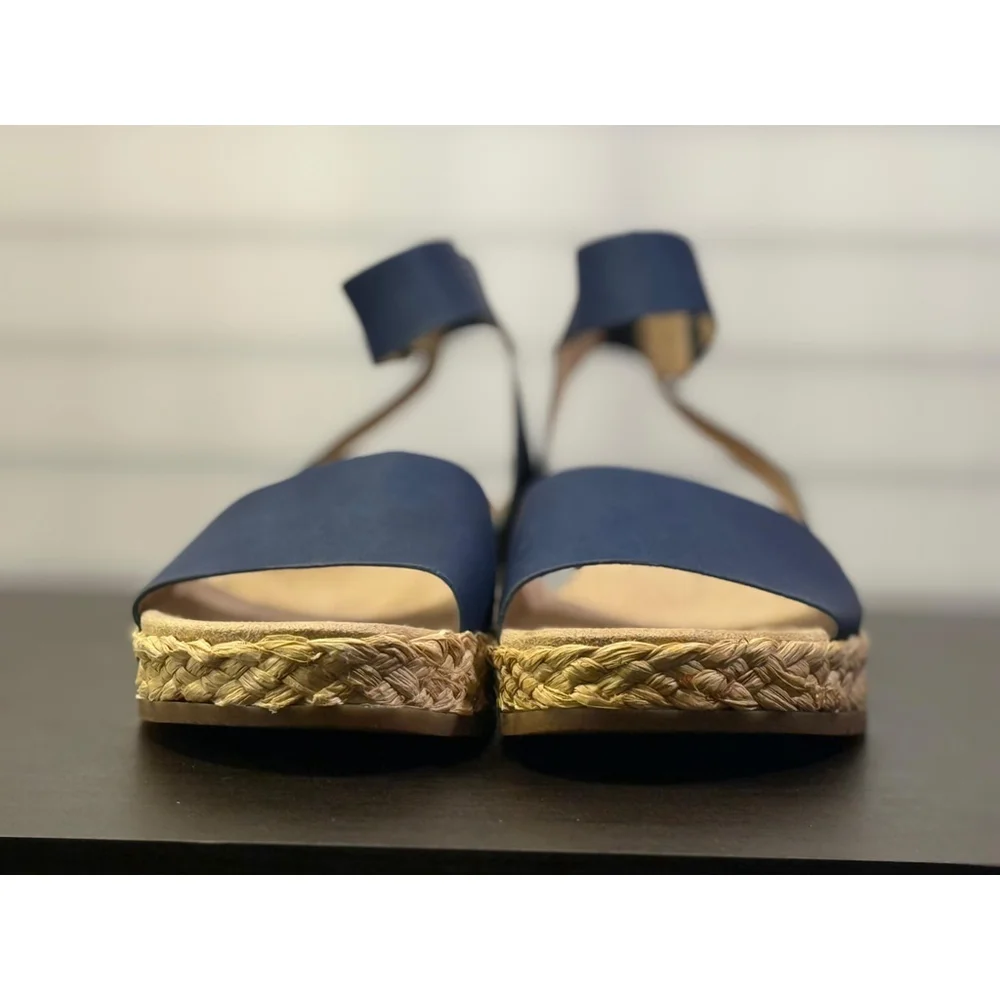 Soul Naturalizer Women Strappy Flat Elegant Braided Espadrille Sandal 9 M Blue - Picture 7 of 16